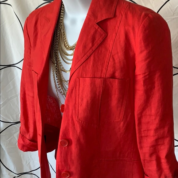 Red crop blazer - Picture 6 of 6